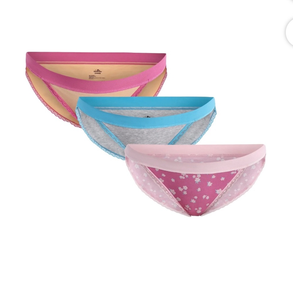 Way to Celebrate Women's Bikini Panties with Lace Trim, 3-Pack